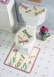 Dragonfly Bathroom Bath Mat With Toilet Seat & Tan by Winston Brands