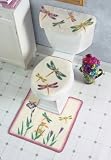 Dragonfly Bathroom Bath Mat With Toilet Seat & Tan by Winston Brands
