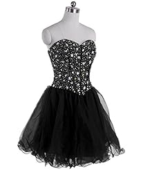 A-line Strapless Sweetheart Organza Short Jeweled Lace Basque Corset   Waistline Prom Dress 