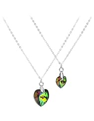 Handcrafted .925 Sterling Silver Vitrail Mother Daughter Necklace Set MADE WITH SWAROVSKI ELEMENTS