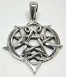 Sterling Silver Heart Pentacle Pendant Pagan Wiccan