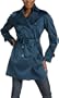 Jessica Simpson Women's Anna Satin Double Breasted Trench Coat