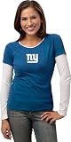 New York Giants Women's Blue Logo Premier Too Long Sleeve Layered Tissue T-Shirt