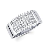 14k White Gold 5 Row Princess Diamond Ring Band 1.02 ct 41ttTSLvZ1L. SL160 14k White Gold 5 Row Princess Diamond Ring Band 1.02 ct