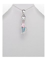 Cat Shell Pendant Necklace In 92.5 Sterling Silver