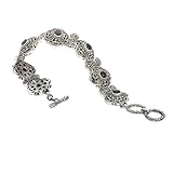 Sterling silver and 18k gold Enchanta Collection Celtic design smoky quartz bracelet 7.25 - 8 inches