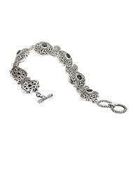 Sterling silver and 18k gold Enchanta Collection Celtic design smoky quartz bracelet 7.25 - 8 inches