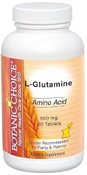Botanic Choice L-Glutamine Tablets,  500 Mg, 60 Count (Pack of 2)
