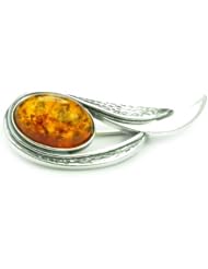 SilverAmber 925 Sterling Silver & Baltic Amber Jewellery - Brooch 4040