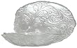 Clear Glass Ornate French Lily Design Large Oval Bowl 12"x8"x2.5" H