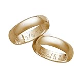 Personalized 5mm. Gold-Over-Sterling Silver Band with Message Inside- 8