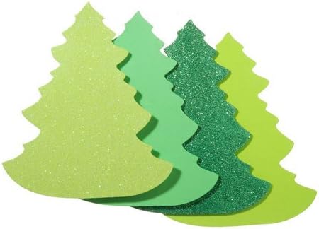 Bulk Buy: Darice Foamies Bases Christmas Trees Assorted Green and Glitter 24 pieces (3-Pack) 106-2551D