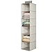 InterDesign 6-Shelf Sweater Organizer - Chevron Hanging Closet Storage System, Taupe/Natural