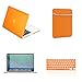 TopCase Rubberized Hard Case for Macbook 13-Inch Pro A1425 and A1502 Bundle with Sleeve Bag, Silicone Keyboard Cover, LCD HD Clear Screen Protector and Mouse Pad - Orange
