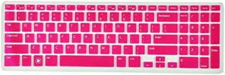 Coverome silicone Laptop Keyboard Cover Skin Protector for Dell Inspiron New 15R N5110 M5110 M511R Us Layout - Semi Hot Pink