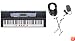 Yamaha EZ200 61 Full-Sized Touch Sensitive Lighted Keys Bundle -  Professional Headphones, Keyboard Stand, and Power Supply