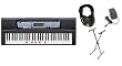 Yamaha EZ-200 61 Full-Sized Touch Sensitive Lighted Keyboard Bundle: Includes Professional Headphones, Keyboard Stand, and Power Supply