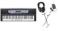 Yamaha EZ-200 61 Full-Sized Touch Sensitive Lighted Keyboard Bundle: Includes Professional Headphones, Keyboard Stand, and Power Supply