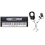 Yamaha EZ-200 61 Full-Sized Touch Sensitive Lighted Keyboard Bundle: Includes  Professional Headphones, Keyboard Stand, and Power Supply