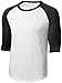 Joe's USA Cotton/Poly 3/4 Sleeve Baseball T-Shirts in Sizes S-4XL