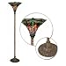 Tiffany-style Dragonfly Red & Purple Torchiere Lamp