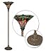 Tiffany-style Dragonfly Red & Purple Torchiere Lamp