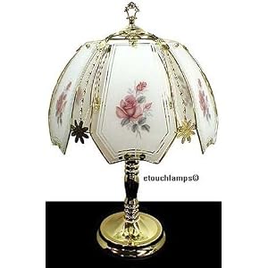 Teacup Roses Touch Lamp (ET-TR) Select Base Finish: Polished Brass