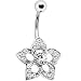 Selene Crystalline Flower Dangle Belly Button Ring
