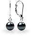 Black Akoya Cultured Pearl Earrings for Women with 14K Gold Leverbacks in AAA Quality - THE PEARL SOURCE