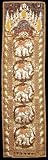 Unique & Exotic Wall Art & D&eacute;cor Gifts - 58" Burmese Five Elephant Oriental Tapestry Wall Hanging
