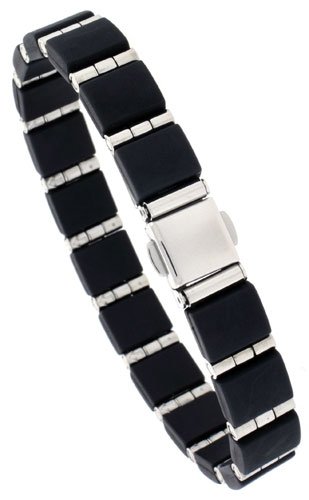 Surgical Steel & Rubber, Men's Bracelet