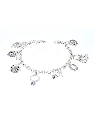 Sterling Silver CZ Charm Bracelet