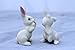 White PAPA Rabbit Whispers n Mama's Ear Miniature Figurine Ceramic Hagen-RENAKER 200