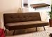 Adjustable Futon Sofa in Brown Microfiber