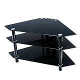 Walker Edison Bermuda 44-Inch Corner TV Stand, Black