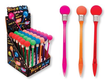 Bump N Blink Flashing Light Bulb Pen! Wack It & It Lights Up!