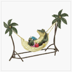 Crocodile In Hammock Figurine