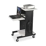 Presentation Cart,3 Shelves,18"x30"x40-1/4",GY/BK