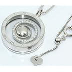 K18WG　ダイヤモンド-0.12ct　ローマ数字デザイン　ムーブメントペンダントネックレス