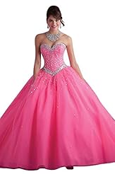 Full Length Empire   Waistline Tulle  Lace-Up Beaded Sweetheart  Ball Gown Quinceanera Dress 