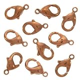 Beautiful Solid Copper Curved Lobster Clasps 12mm (10)