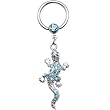 14 Gauge Aqua Gem Lizard Dangle Captive Ring