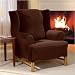 Stretch Velvet Wing Chair Slipcover (T Cushion)