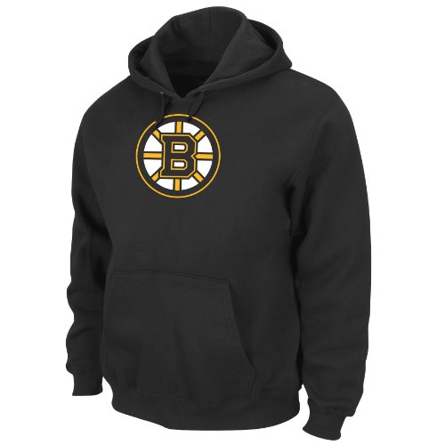 NHL Men's Boston Bruins Heat Seal Long Sleeve Hooded Fleece Pullover (Black, X-Large)