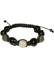 Sterling Silver 3.65ct Diamond Pave Macrame Beads Bracelet Fashion Jewelry