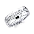 Princess Cut Channel Set 14k White Gold Mens Diamond Wedding Ring Band 2.15 ct (G-H, SI1)