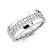 Jewelry : Princess Cut Channel Set 14k White Gold Mens Diamond Wedding Ring Band 2.15 ct (G-H, SI1)
