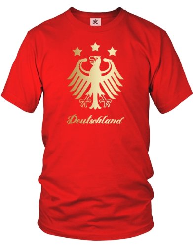 DEUTSCHLAND ADLER – GOLD – HERREN – T-SHIRT in Rot by Jayess Gr. XXL