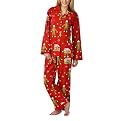 Nick & Nora&reg; Womens Gingerbread Monkeys Pajamas Set - Red
