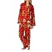 Nick & Nora® Womens Gingerbread Monkeys Pajamas Set - Red